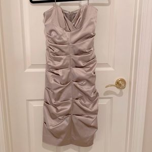 Gold Nicole Miller Collection Strapless Cocktail Dress Size 4